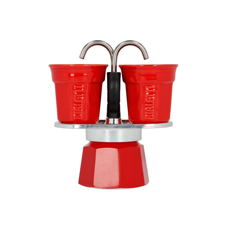 Bialetti Mini Express coffee machine red 2tz + 2 cups