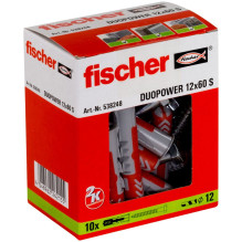 Fischer DuoPower 10 vnt. Varžtų ir sieninių kištukų komplektas 60 mm