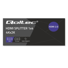 Qoltec 51799 Active HDMI Splitter 4 x HDMI 4K x 2K , 6Gb / s , 60Hz