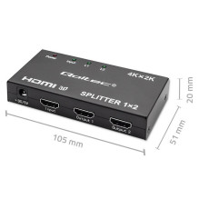 Qoltec 51796 Active HDMI Splitter 2 x HDMI 4K x 2K , 3.4Gb / s