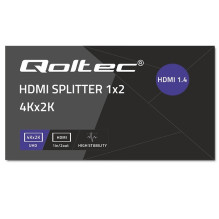 Qoltec 51796 aktyvus HDMI skirstytuvas 2 x HDMI 4K x 2K, 3,4 Gb/s