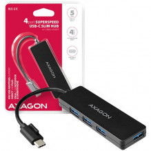 AXAGON HUE-G1C 4x USB3.1 Gen1 SLIM šakotuvas su. 14 cm C tipo laidas