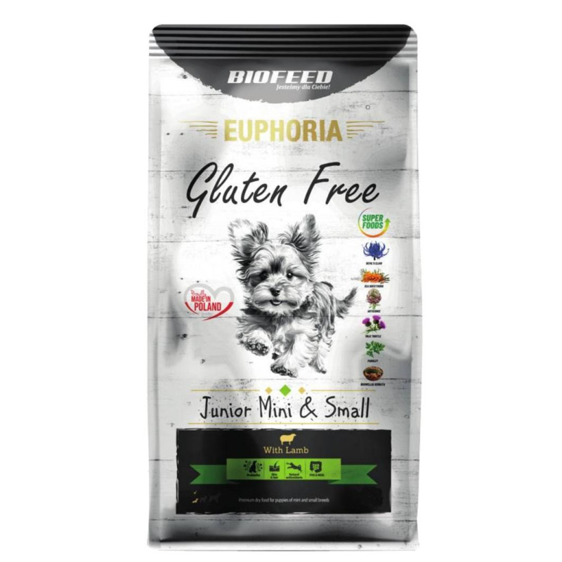 BIOFEED Euphoria Gluten Free Junior mini &amp; small Lamb - sausas šunų maistas - 12kg