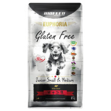 BIOFEED Euphoria Gluten Free Junior mažas ir vidutinis Jautiena - sausas šunų maistas - 2kg