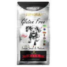 BIOFEED Euphoria Gluten Free Junior mažas ir vidutinis Jautiena - sausas šunų maistas - 12 kg