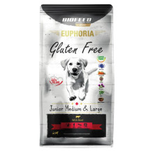 BIOFEED Euphoria Gluten Free Junior vidutinio ir didelio Jautienos - sausas šunų maistas - 12kg