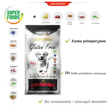 BIOFEED Euphoria Gluten Free Junior medium &amp; large Beef - dry dog food - 2kg