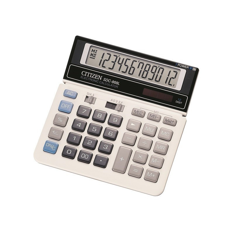 CITIZEN CALCULATOR SDC-868L OFFICE 12-DIGIT, 154X152MM, BLACK AND WHITE