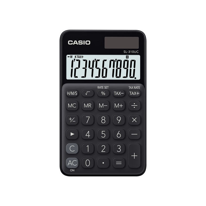 CASIO CALCULATOR POCKET SL-310UC-BK BLACK, 10 DIGIT DISPLAY