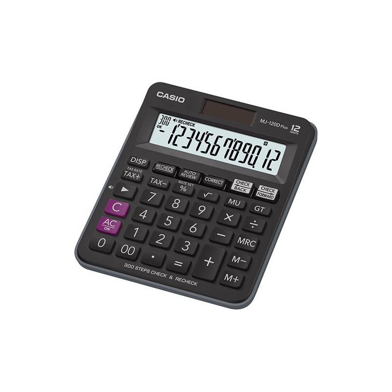 CASIO CALCULATOR OFFICE MJ-120D PLUS BLACK , 12 DIGIT DISPLAY