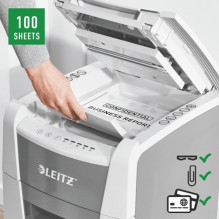 Leitz IQ Autofeed Small Office 100 automatinis popieriaus smulkintuvas P4