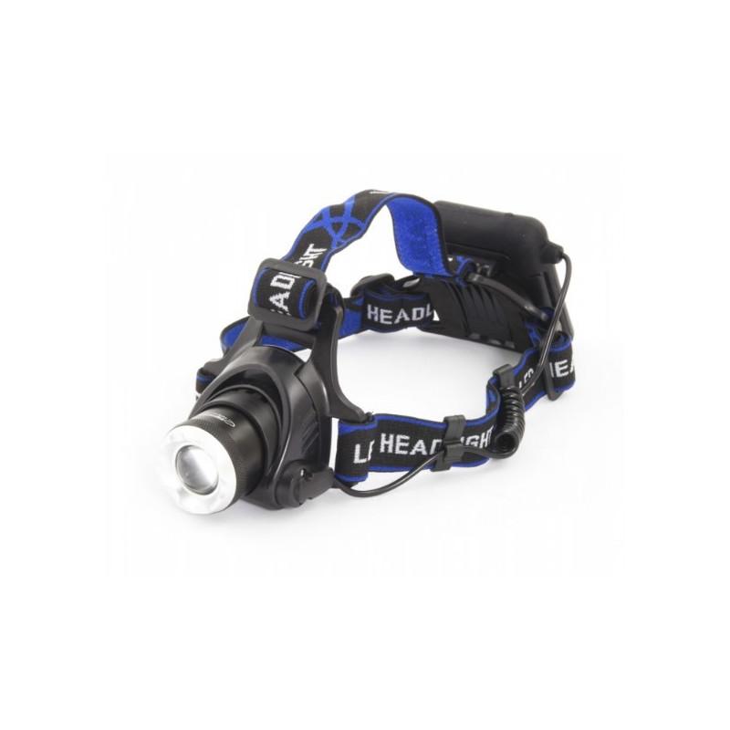 Esperanza EOT005 žibintuvėlis juodas, mėlynas LED žibintuvėlis su galvos juosta