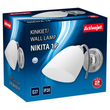 Classic single wall lamp Activejet NIKITA nickel E27 for the living room