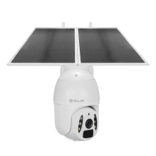 „Tellur Smart WiFi“ saulės kamera P&amp;T 3MP, 2K UltraHD, PIR, 20W saulės baterija, balta