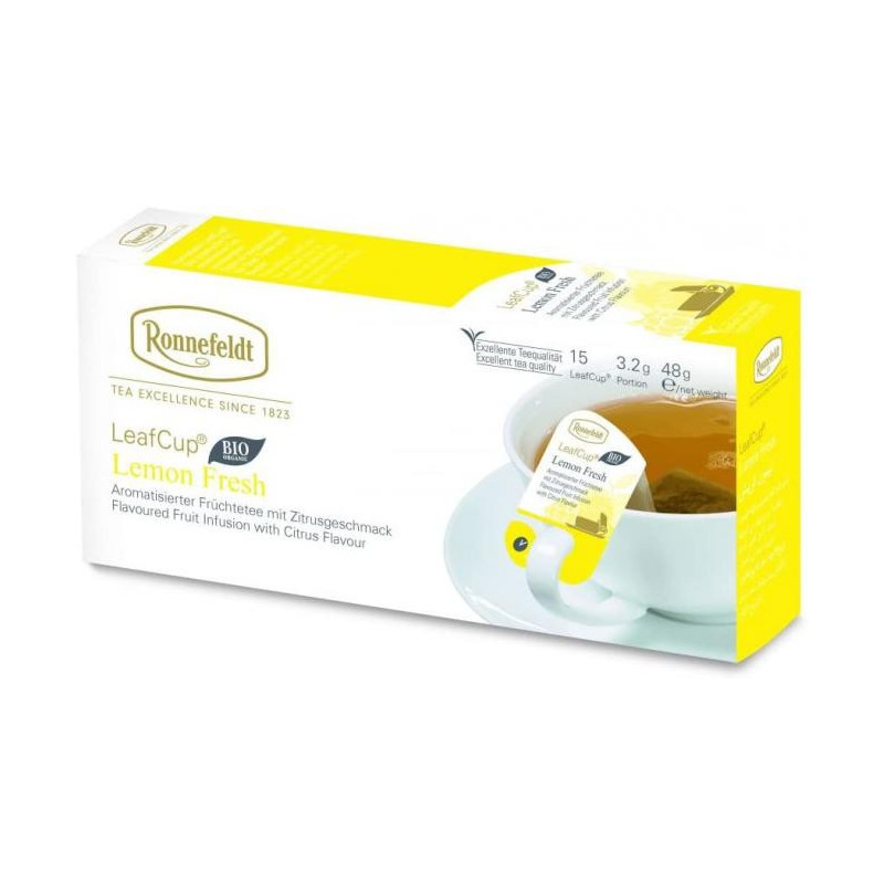 LeafCup® vaisinė arbata Lemon Fresh Bio 15 vnt.
