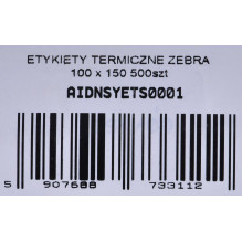 ZEBRA TERMINĖS ETIKETĖS 100X150 500VNT