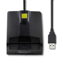 Qoltec 50634 Intelligent Smart ID chip card reader SCR-0634 , USB Type C