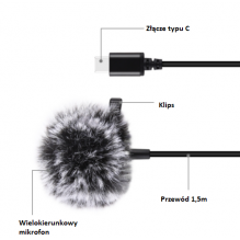 Microphone Jack Puluz PU425 1.5m USB-C / Type-C