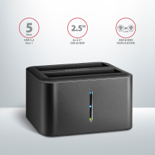 AXAGON ADSA-D25 USB 3.2 Gen 1 - 2x SATA 6G 2.5" SSD/ HDD CLONE DUAL MINI dock