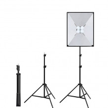 Studijos komplektas Puluz softbox 50x70cm, trikojis, LED lemputė 4 vnt PU5071EU