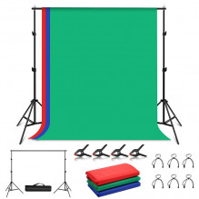 Fotostudijos fono palaikymas Puluz 2x2m + Backdrops 3 vnt PKT5204