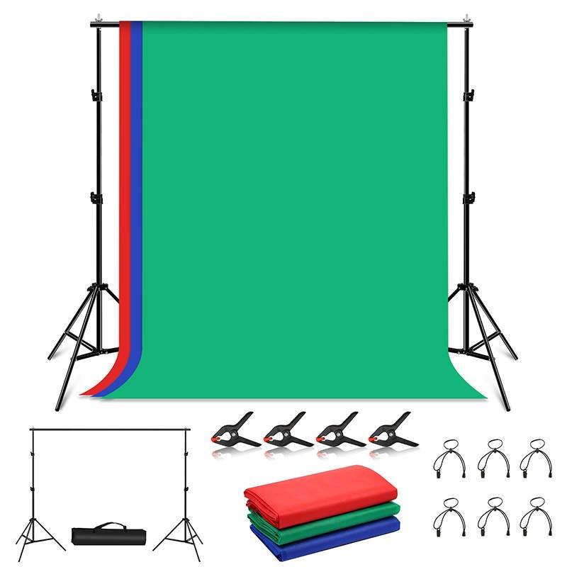 Photo studio background support Puluz 2x2m + Backdrops 3 pcs PKT5204