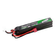 Gens ace 25C 2400mAh 3S2P 11.1V NUNCHUCK 3X Airsoft Gun Lipo Battery with Deans(T) Plug