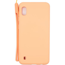 Evelatus Samsung Galaxy A10 Soft Touch silikoninis dėklas su rožiniu dirželiu