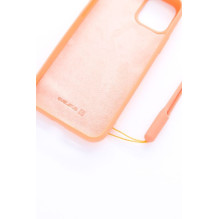Evelatus Apple iPhone 11 Pro minkštas silikoninis dėklas su rožiniu dirželiu