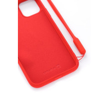 Evelatus Apple iPhone 11 Pro minkštas silikoninis dėklas su raudonu dirželiu