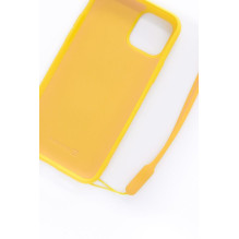 Evelatus Apple iPhone 11 Pro minkštas silikoninis dėklas su geltonu dirželiu