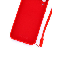 Evelatus Apple iPhone XR Soft Touch silikoninis dėklas su raudonu dirželiu