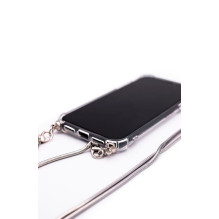 Evelatus Samsung Galaxy S10 Silicone Transparent with Necklace TPU Strap Silver