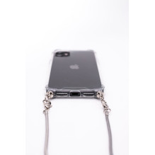 Evelatus Apple iPhone 11 Pro Silicone Transparent with Necklace TPU Strap Silver