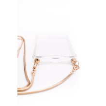 Evelatus Apple iPhone XS Max Silicone Transparent with Necklace TPU Strap Gold