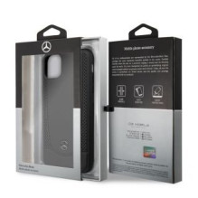 Mercedes-Benz Apple iPhone 11 Pro Max Leather Hardcase Perforation Black