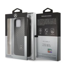 Mercedes-Benz Apple iPhone 11 Hard Case Leather Carbon Fiber Black