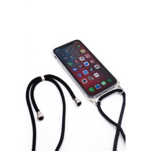 Evelatus Samsung A40 Case with rope Black Transparent