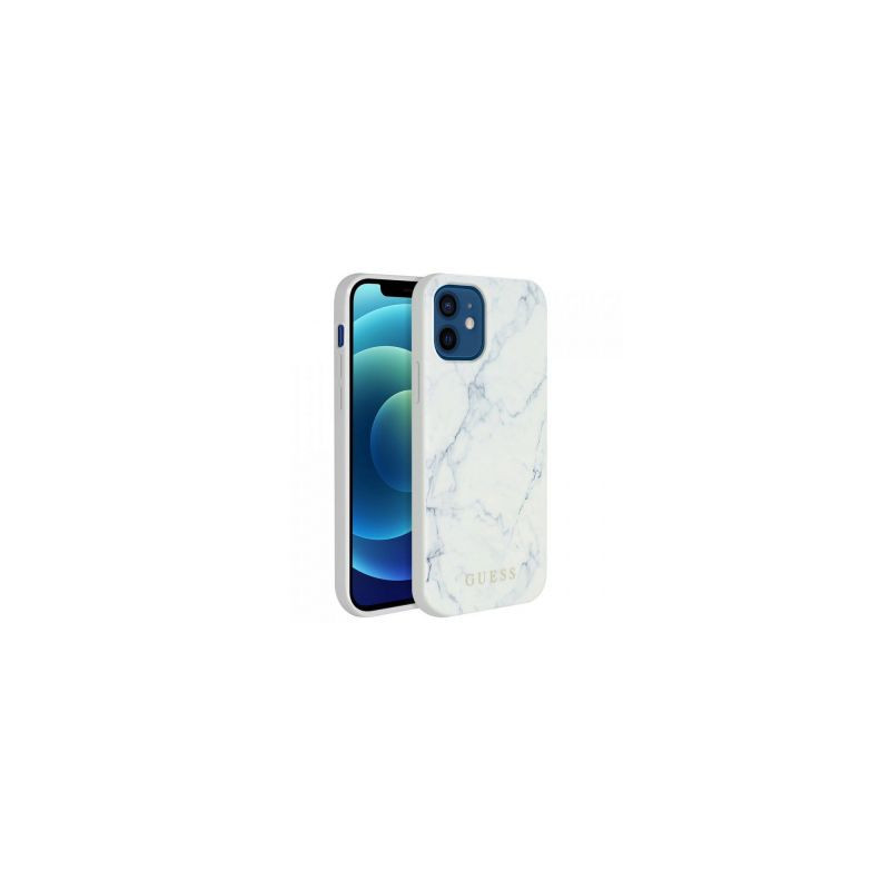 Guess Apple iPhone 12 mini 5,4 colio PC / TPU marmurinis dangtelis baltas