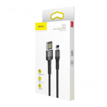 „Baseus Cafule“ dvipusis USB žaibo kabelis 1,5 A 2 m (pilkas + juodas)
