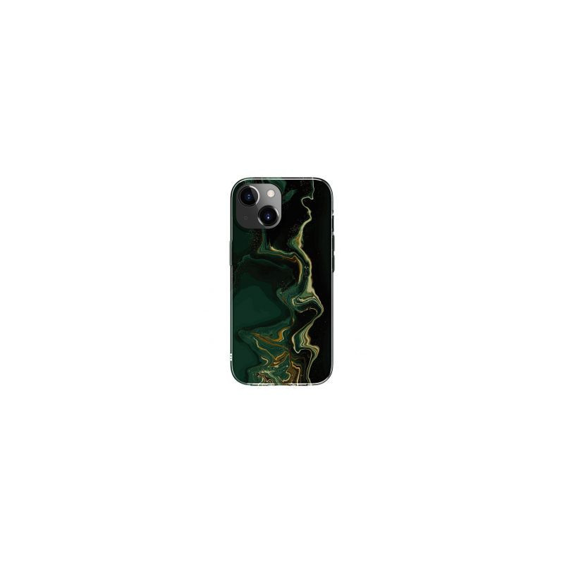 Evelatus Apple iPhone 15 Plus PC Customized Print Design Marble Dark Green
