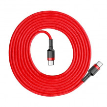 „Baseus Cafule PD2.0“ 60 W blykstės įkrovimas USB skirtas C tipo kabeliui (20 V 3 A) 2 m raudonas