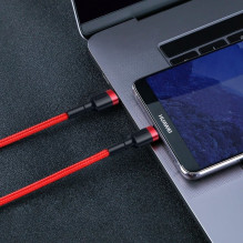 „Baseus Cafule PD2.0“ 60 W blykstės įkrovimas USB skirtas C tipo kabeliui (20 V 3 A) 2 m raudonas