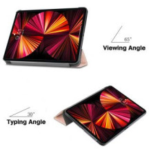 iLike Galaxy Tab A9 8.7 X110 Tri-Fold Eco-Leather Stand Case Rose Gold