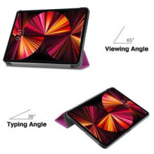 iLike Galaxy Tab A9 8.7 X110 Tri-Fold Eco-Leather Stand Case Purple