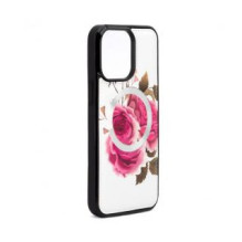 Evelatus Apple iPhone 15 Pro Max Leather Case Zipper Design Flower White