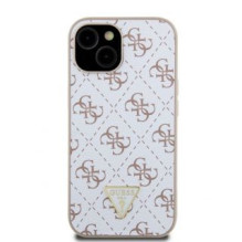 Guess Apple iPhone 15 4G Triangle Metal Logo White