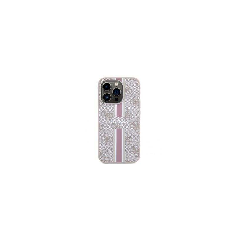 Guess Apple iPhone 15 Pro Case Cover 4G Printed Stripes Pink