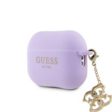 Guess Apple Airpods Pro 2 Case Silicone Classic Logo Gold With 4G Charm Purple