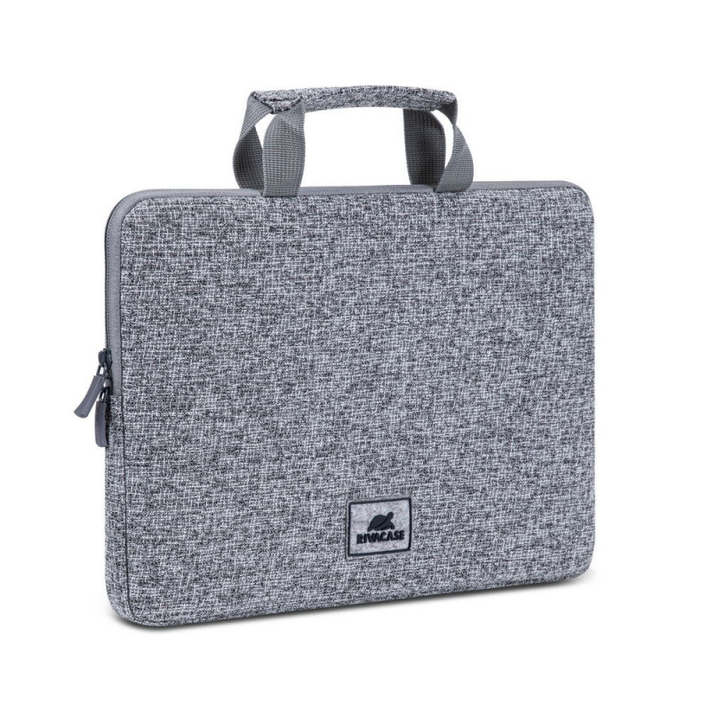 RIVACASE Anvik 13.3&quot; Laptop sleeve, light grey, with handle, waterproof material, plush interior, back pocket for s